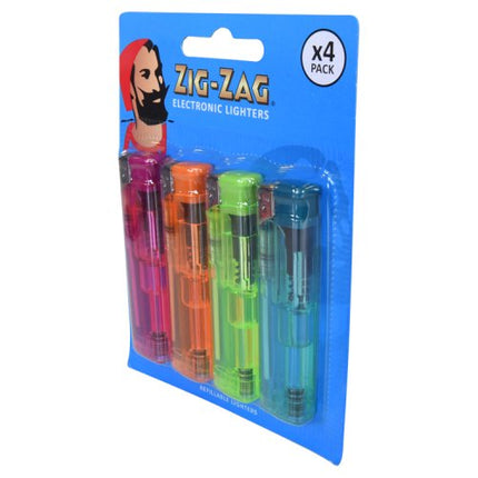 Zig Zag Electronic Lighters 4 Pack