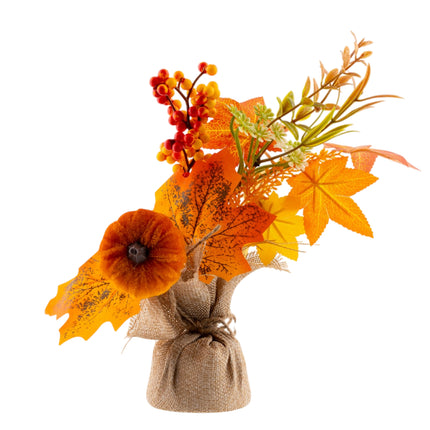 Faux Flowers in Jute Wrap