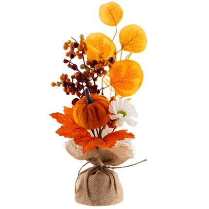 Faux Flowers in Jute Wrap