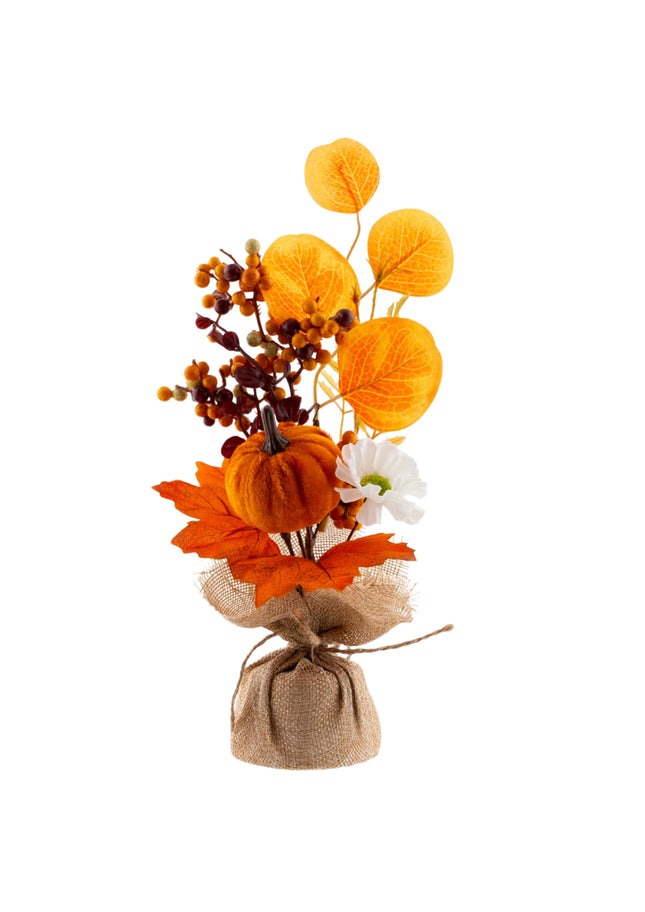 Faux Flowers in Jute Wrap