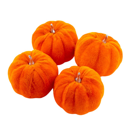 Mixed Velvet Pumpkins - 4 Pack