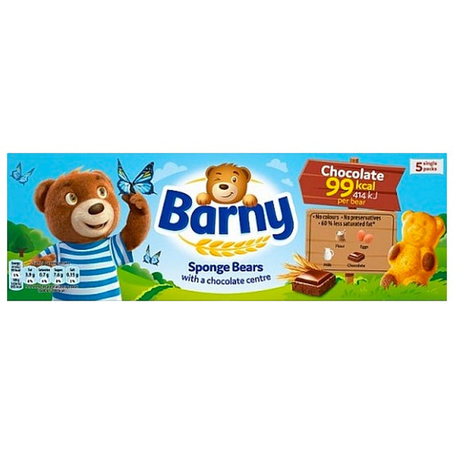 barny chocolate filled sponge bear cakes 5 pack