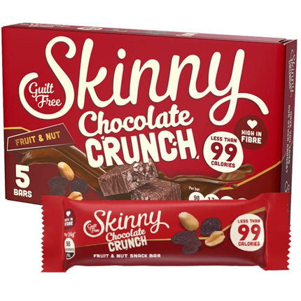 skinny bars chocolate crunch fruit nut snack bars pack of 5