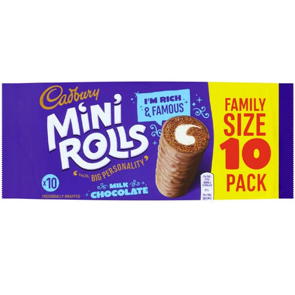 cadbury milk chocolate mini rolls 26g per roll pack of 10