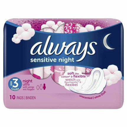 always sensitive night wing 10 pack