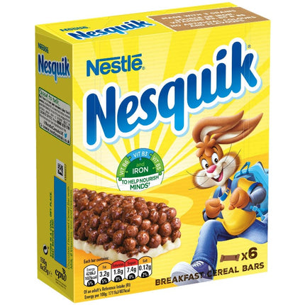 nestle nesquick cereal bars 25g per bar pack of 6