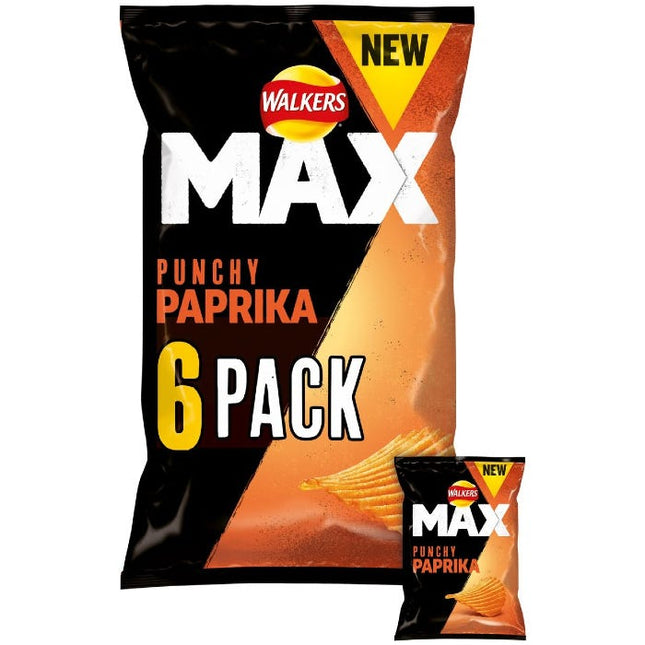 walkers max punchy paprika pack of 6