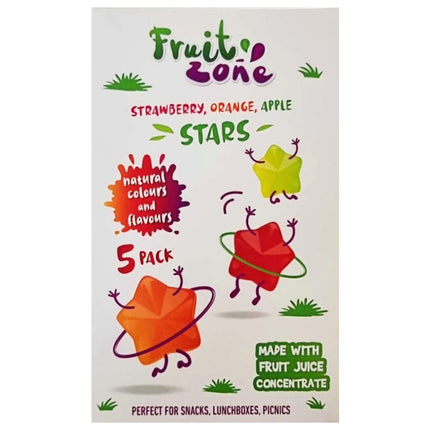 fruit zone stars 20g per pack strawberry orange apple pack of 5