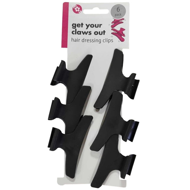 hair dressing clips pack of 6