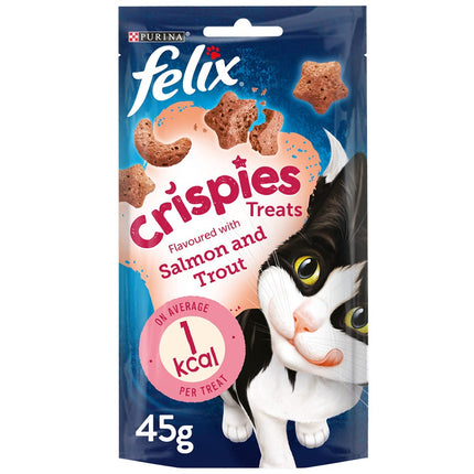 felix crispies cat treats 45g salmon trout