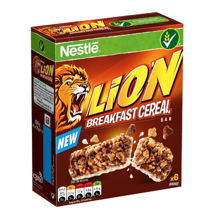 lion breakfast cereal bars 6 x 25g 150g