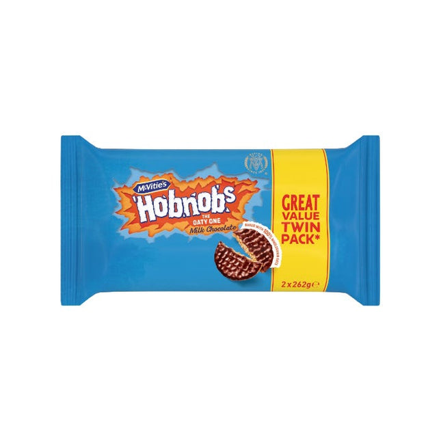 mcvitie s hobnob s the oaty one milk chocolate 2 x 262g