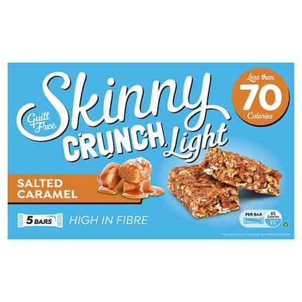 skinny crunch light salted caramel bars 5 x 19g