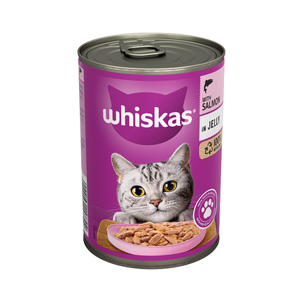 whiskas adult wet cat food salmon in jelly 400g