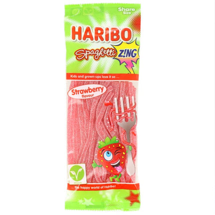 haribo spaghetti zing strawberry 140g
