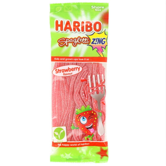 haribo spaghetti zing strawberry 140g