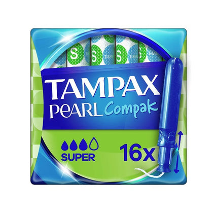 tampax pearl compak super tampons pack 16