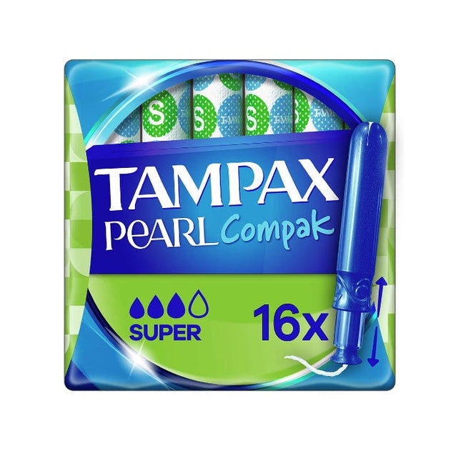 tampax pearl compak super tampons pack 16