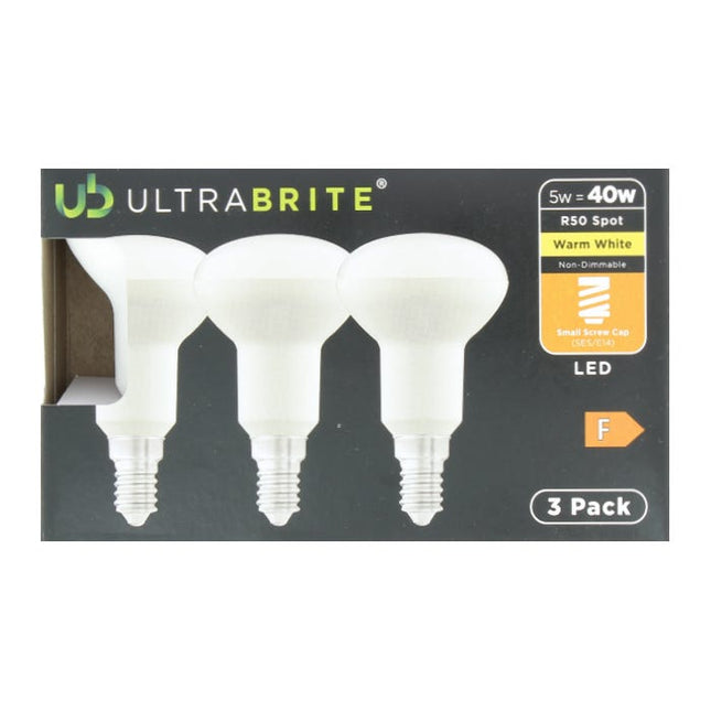 ultrabrite warm white 40w light bulbs pack of 3