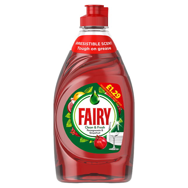 fairy clean fresh washing up liquid pomegranate grapefruit 320ml