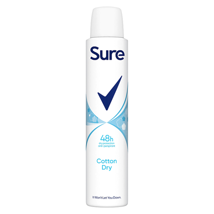 sure anti perspirant aerosol cotton dry 200ml