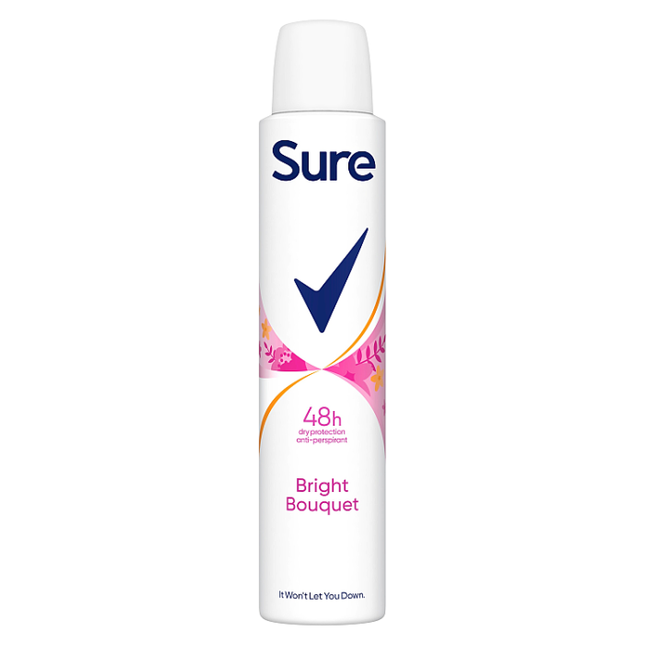 sure anti perspirant aerosol bright bouquet 200ml