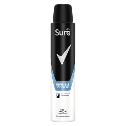 sure men anti perspirant aerosol invisible ice fresh 200ml