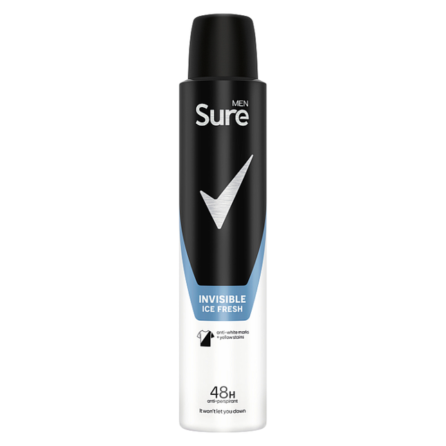 sure men anti perspirant aerosol invisible ice fresh 200ml