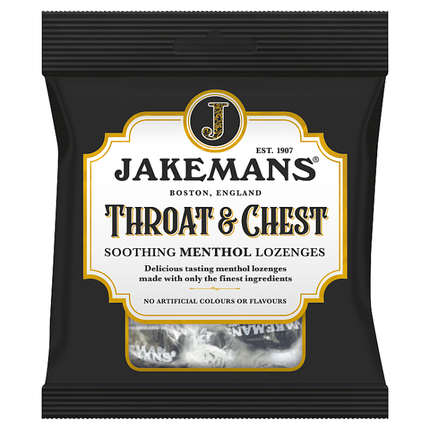 jakemans throat chest soothing menthol lozenges 73g