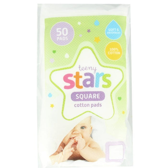 teeny stars square cotton pads pack of 50