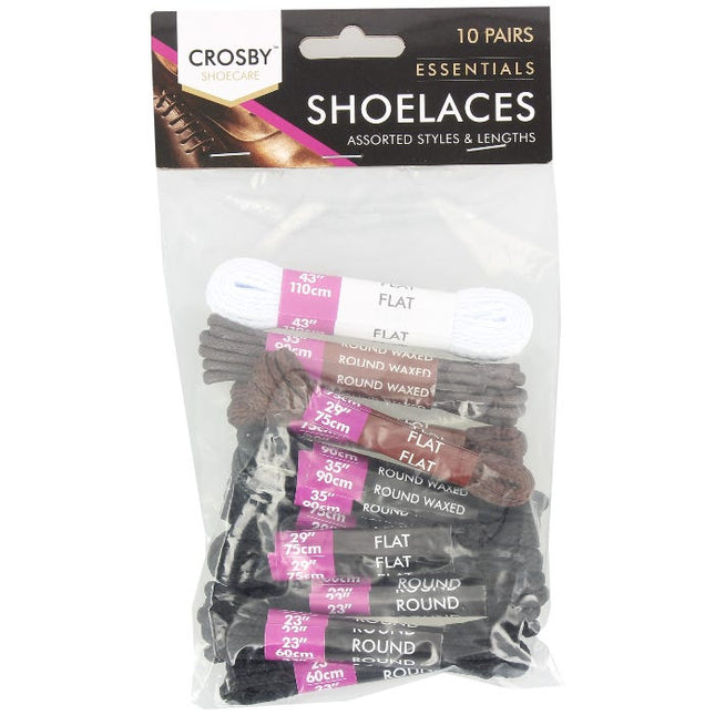 assorted sized shoe laces pack of 10