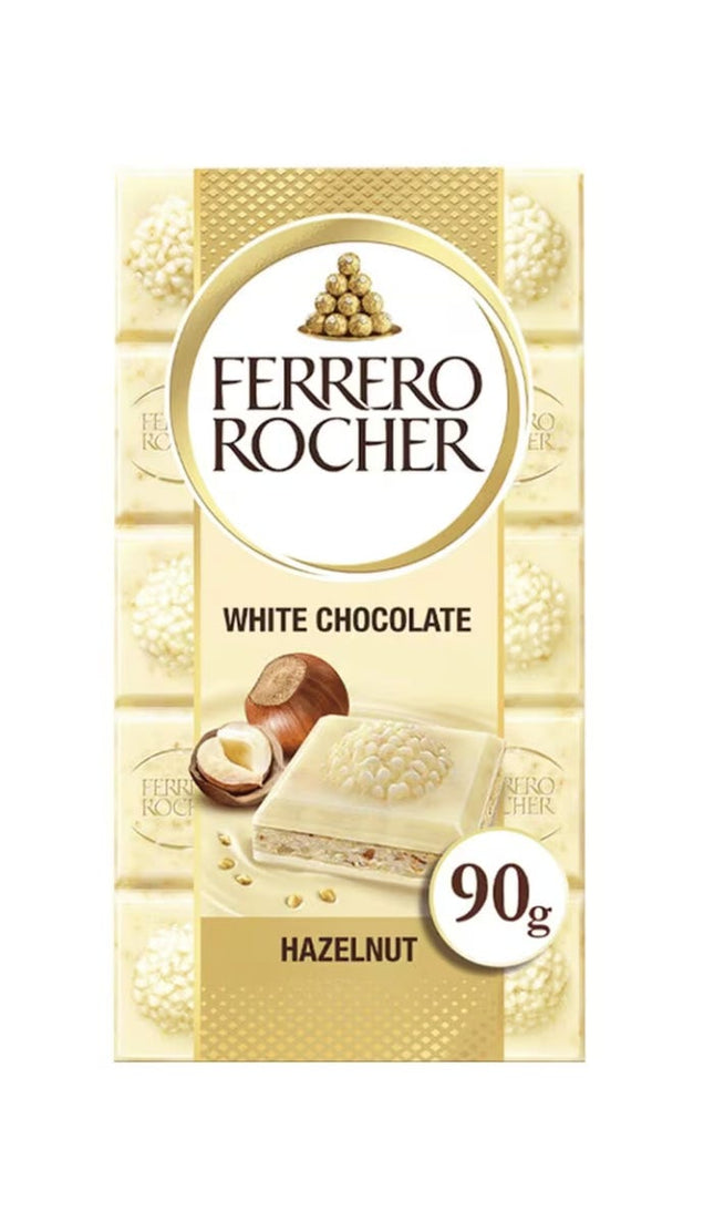 ferrero rocher white chocolate hazelnut bar 90g