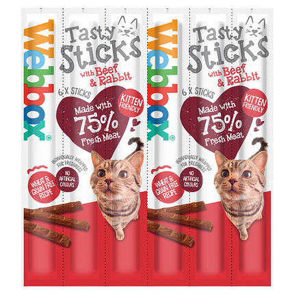 webbox tasty sticks with beef rabbit 6 semi moist tasty treats 30g