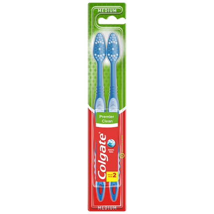 colgate premier clean medium toothbrush 2 pack