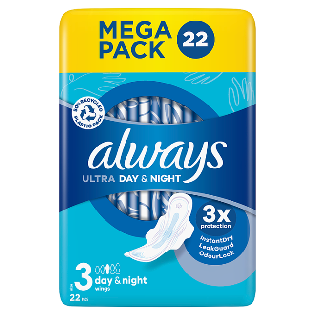 always ultra day night pads pack of 20
