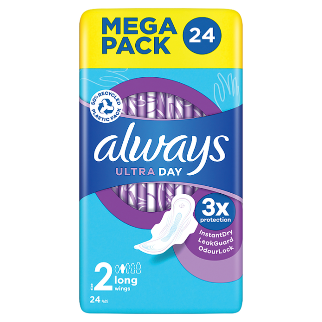 always ultra day pads long pack of 24