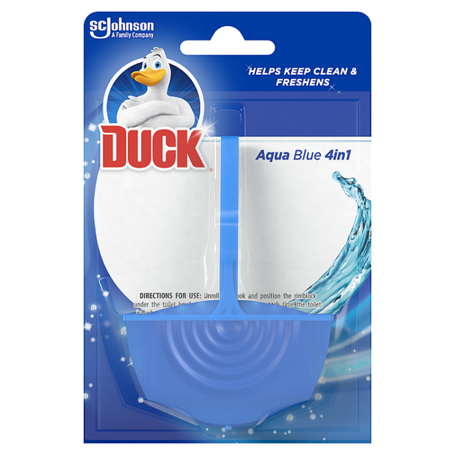 duck aqua blue rim block toilet cleaner 36g