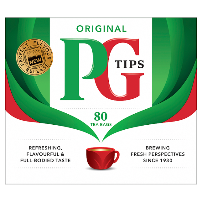 pg tips original tea bags 232g pack of 80