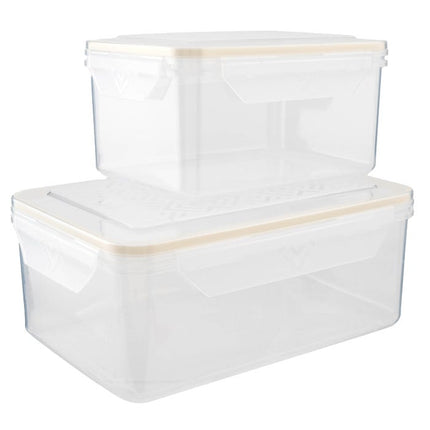 pepco beige plastic containers pack of 2