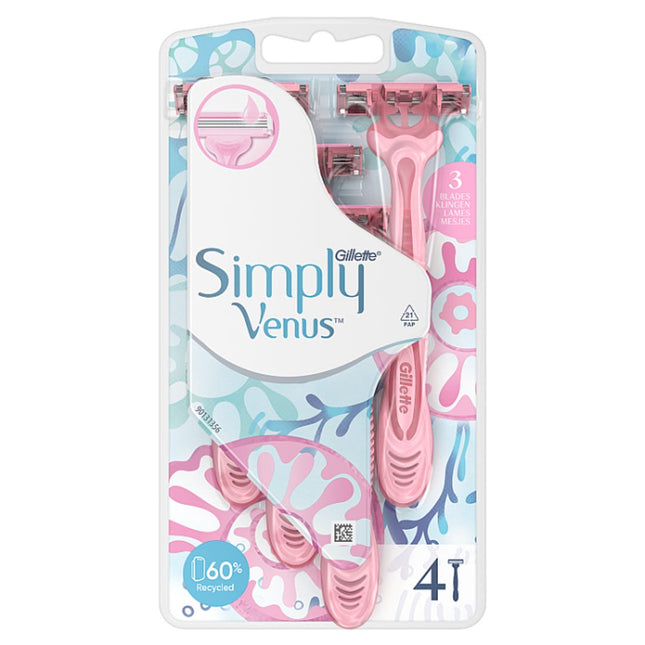 gillette venus simply 3 razors pack of 4