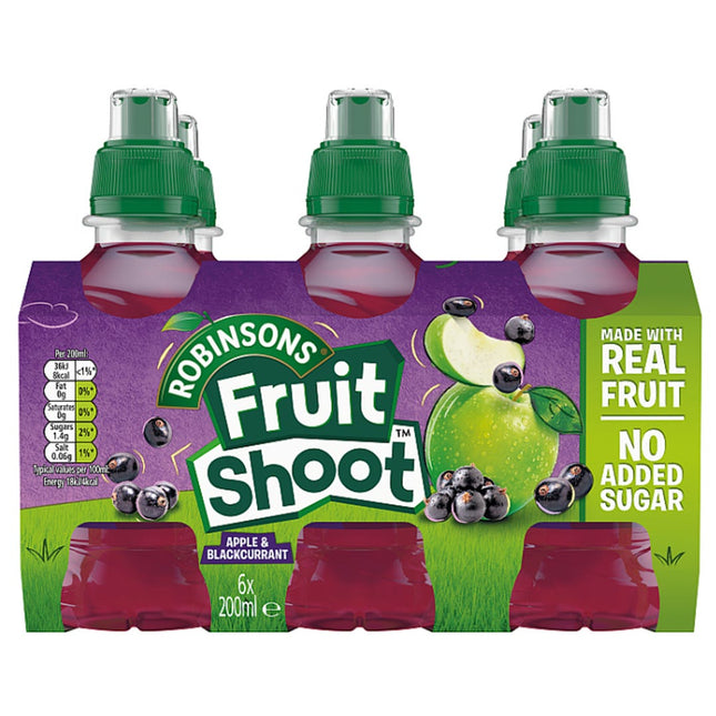 fruit shoot apple blackcurrant kids juice drink pack of 6