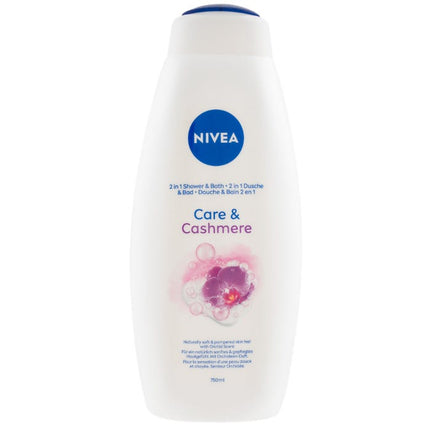 nivea 2 in 1 shower and bath care and cashmere 750ml