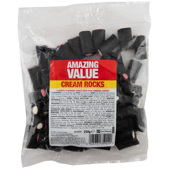 liquorice cream rocks 250g
