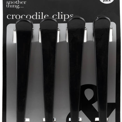 black crocodile clips pack of 4