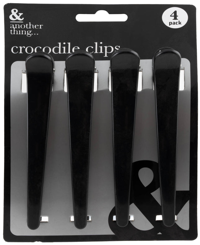 black crocodile clips pack of 4