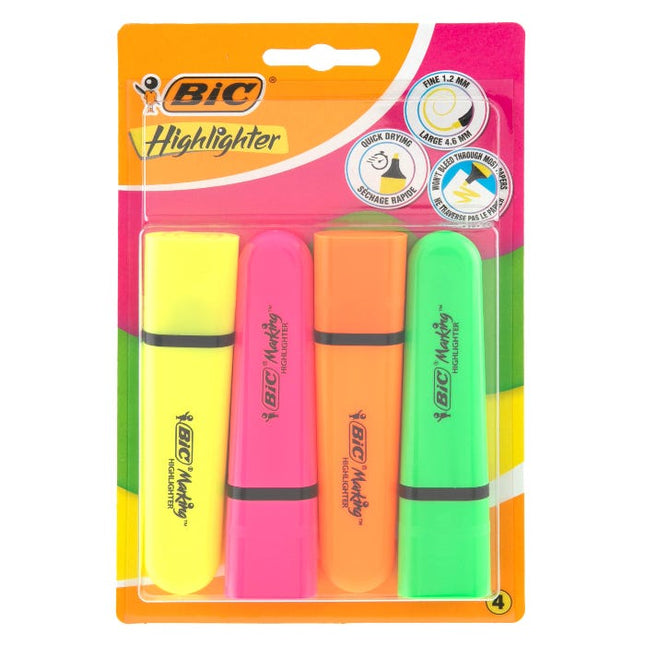 bic highlighter flat neon