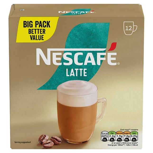 nescafe latte instant coffee pack of 12
