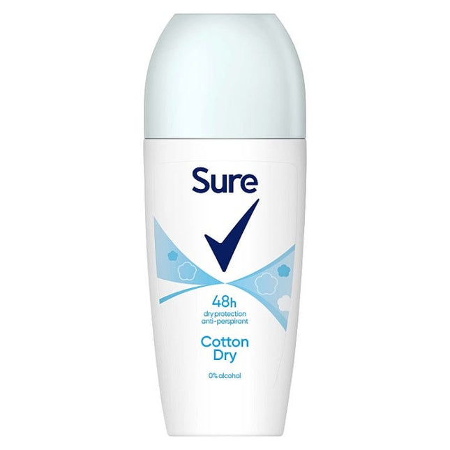 sure anti perspirant deodorant roll on cotton dry 50ml