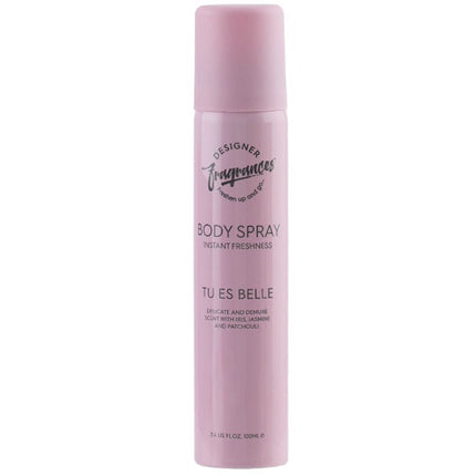 designer fragrance tu est belle body spray 100ml