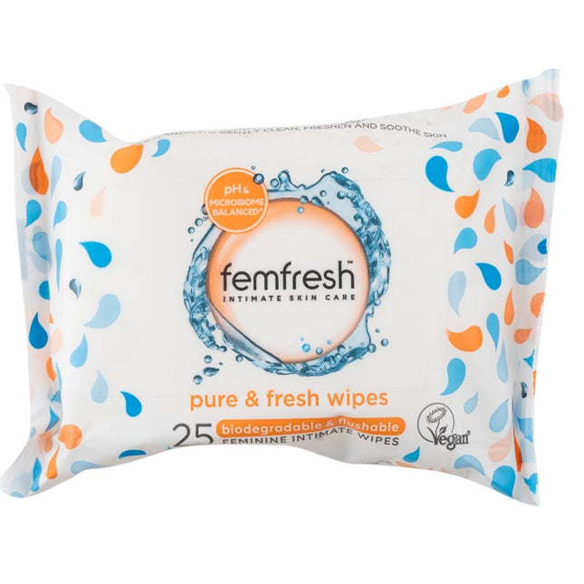 femfresh intimate wipes pure and fresh pack of 25